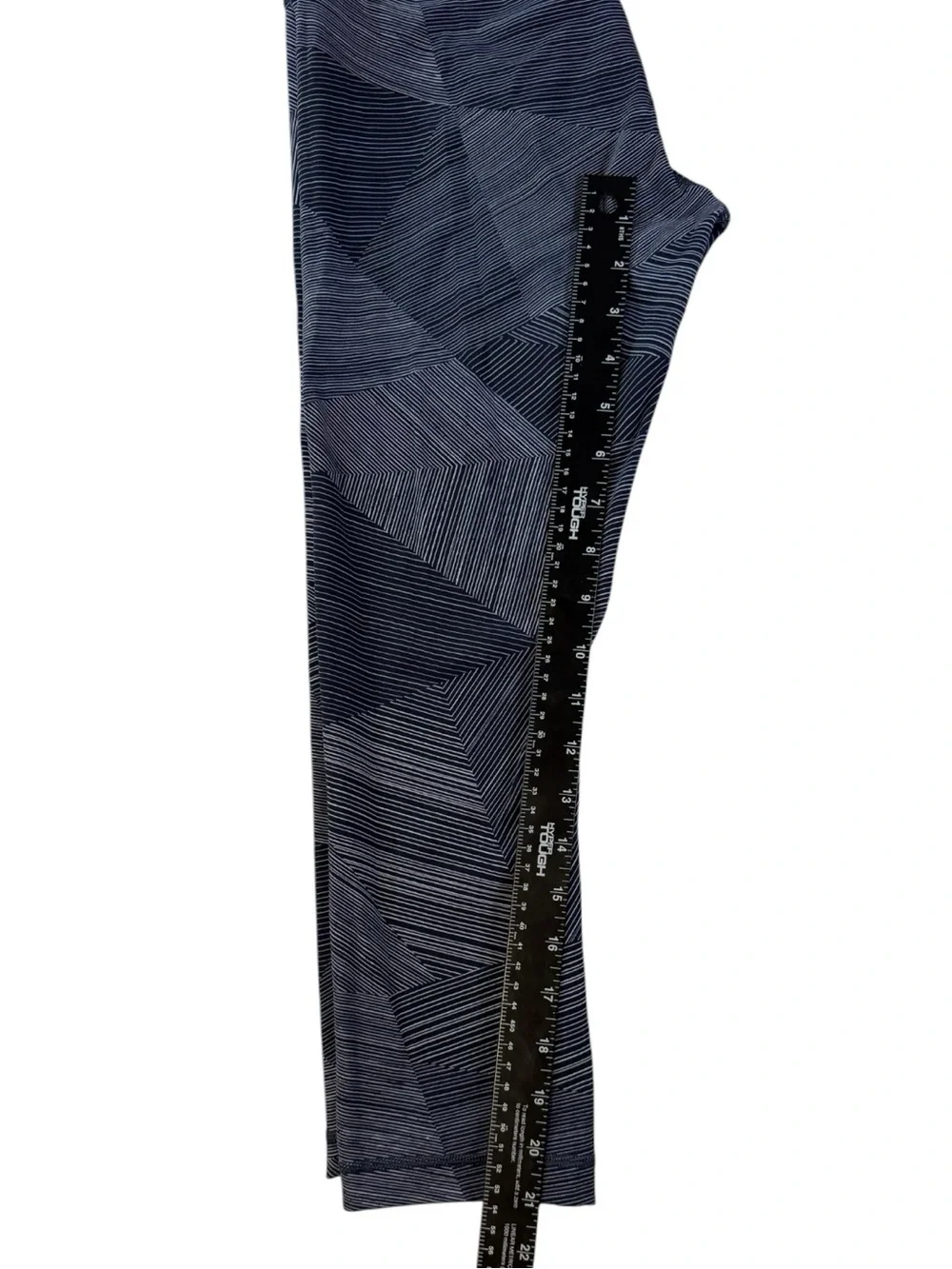 Lululemon Crop Leggings Womens 6 Blue Geometric Stripe Print High Rise Yoga - Picture 12 of 12